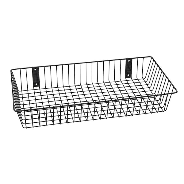 Stockage Supreme Universal Wire Basket Black - 24 x 12 x 4 in. ST3002004 - main